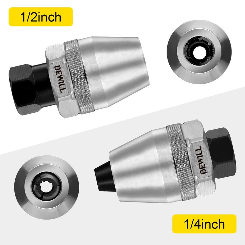 DEWILL Broken Bolt Remover, Stud Extractor Tool to Locks and Removes 1/4-Inch to 1/2-Inch Rounded Studs, Hexagonal Flat - Suitable for Rust, Painted, Damaged Waste Bolts - Image 3